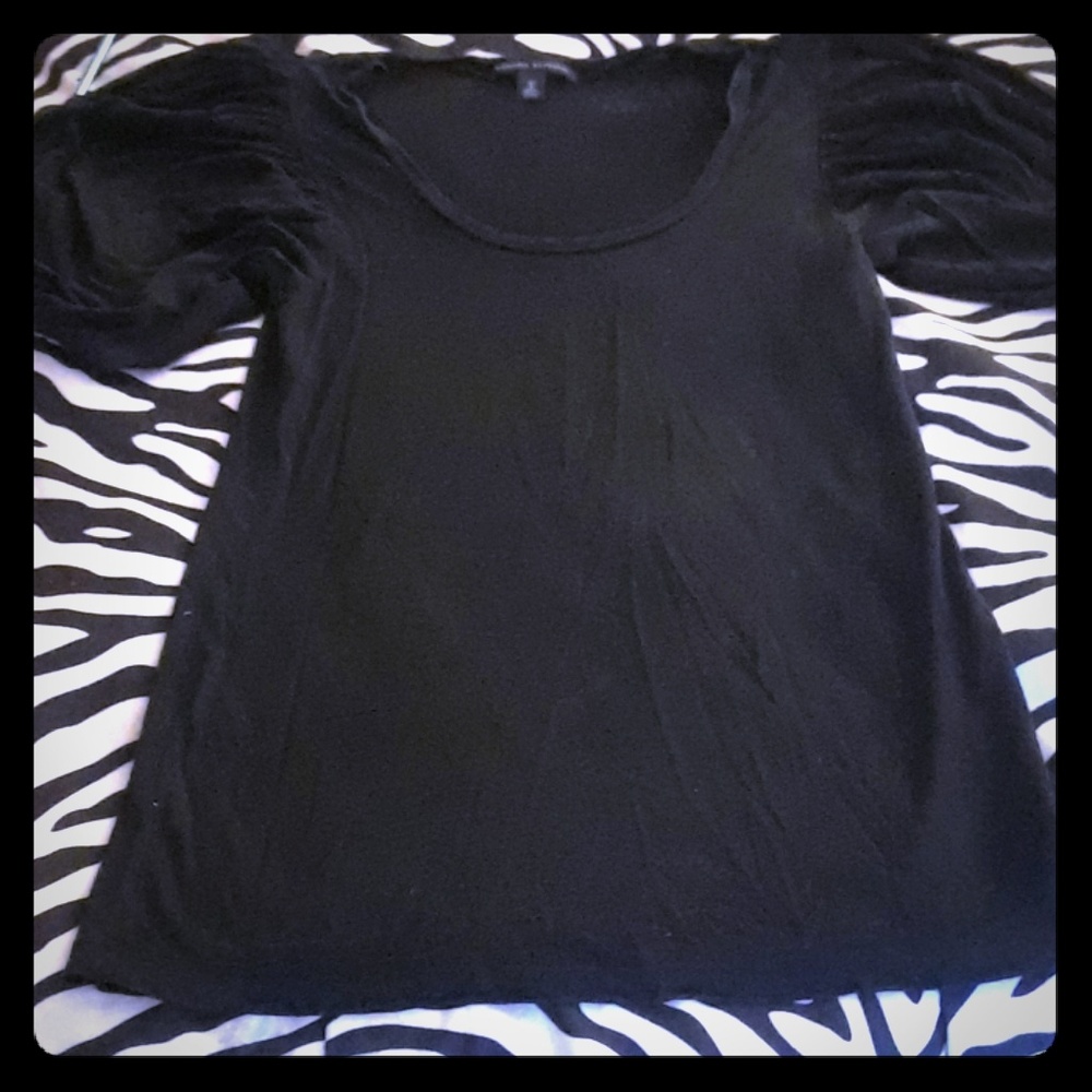 BANANA REPUBLIC black short sleeve blouse